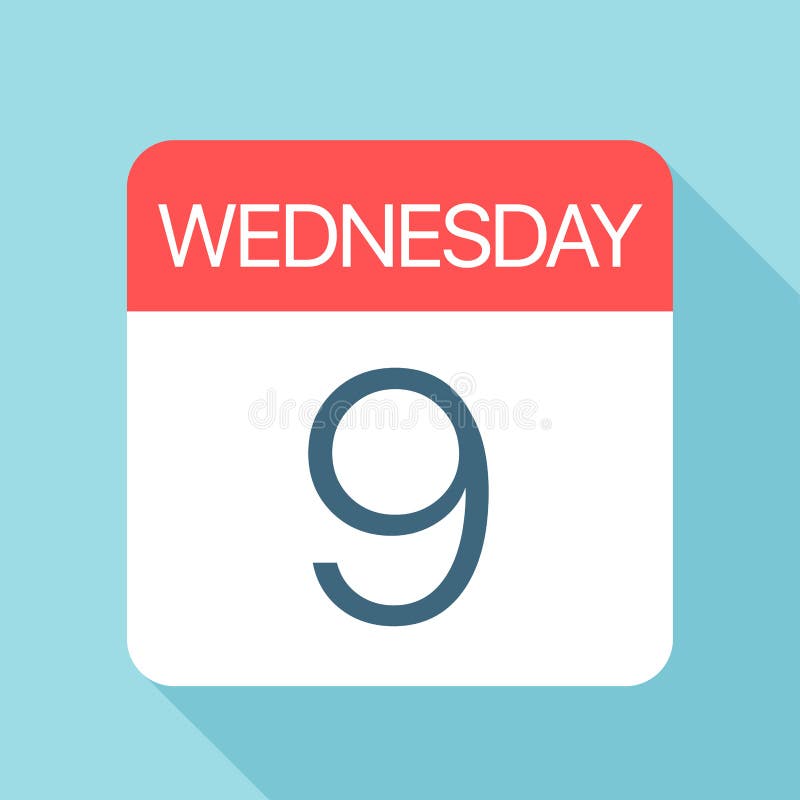 wednesday-9-calendar-icon-vector-illustration-of-week-day-paper-leaf