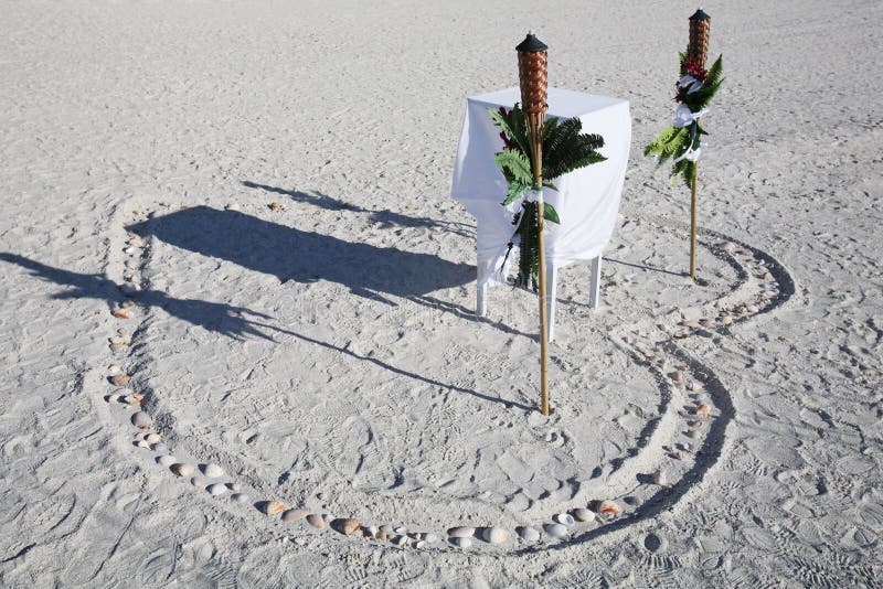 Weeding altar at the sunny tropical beach. Weeding altar at the sunny tropical beach.