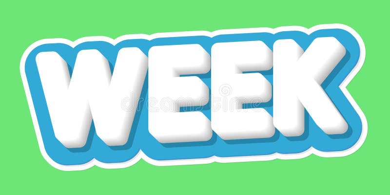 week-isolated-sticker-word-design-template-vector-illustration-stock