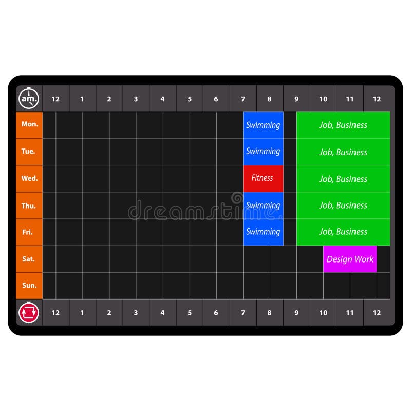 Download Week Time Planner Mockup For Business And Job. Stock ...
