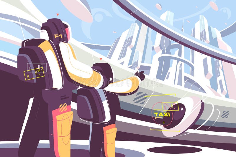 Weekdays of people in future stock illustration Weekdays of people in future stock illustration