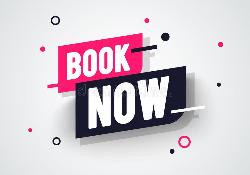 Vector Illustraton Dynamic Book Now Label royalty free illustration