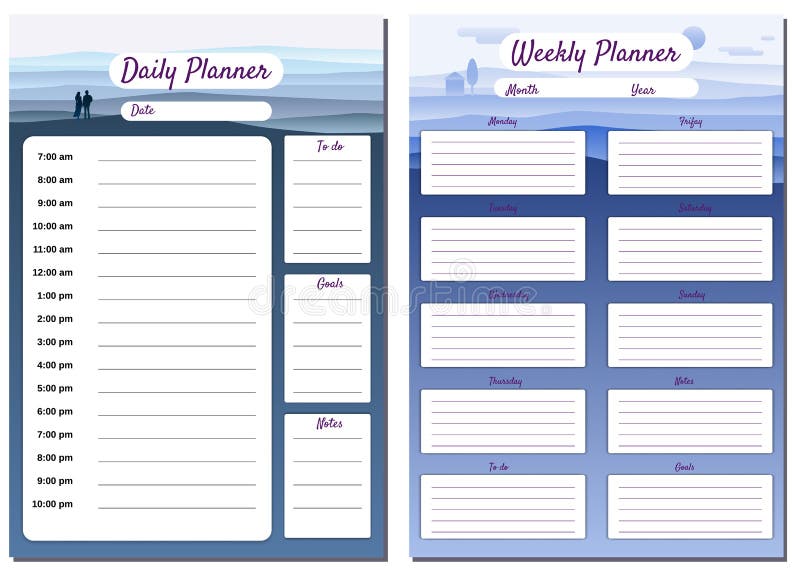 Premium Vector  Productivity planner. templates for notes, to do