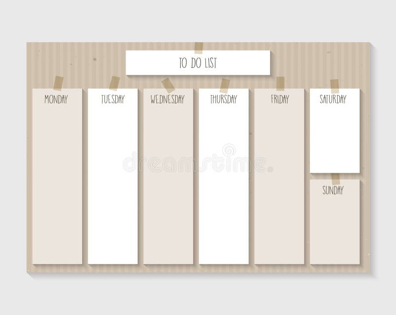 Weekly Schedule Planner Vector Design Stock Illustration - Illustration