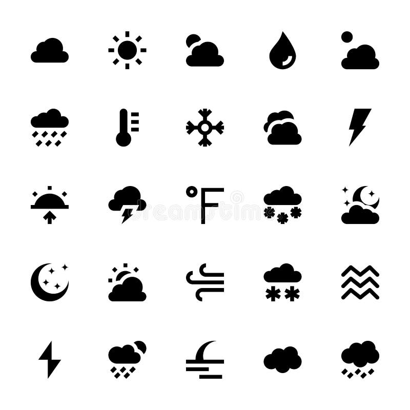 Weer Vectorpictogrammen 1 stock illustratie Weer Vectorpictogrammen 1 stock illustratie