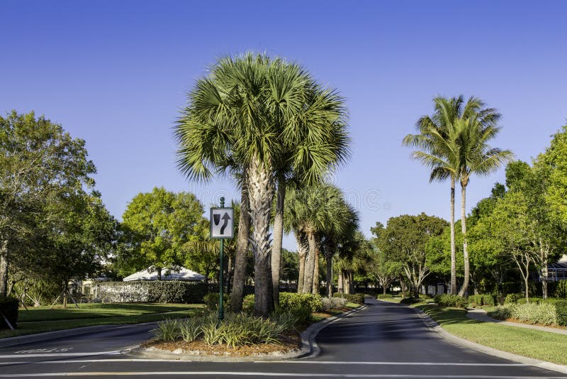 Road to residential community in Naples, Florida. Road to residential community in Naples, Florida