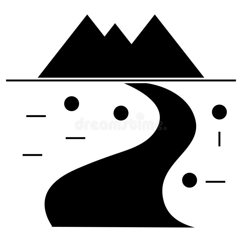 Weg die aan bergenpictogram winden, vectorillustratie, teken op geïsoleerde achtergrond vector illustratie Weg die aan bergenpictogram winden, vectorillustratie, teken op geïsoleerde achtergrond vector illustratie