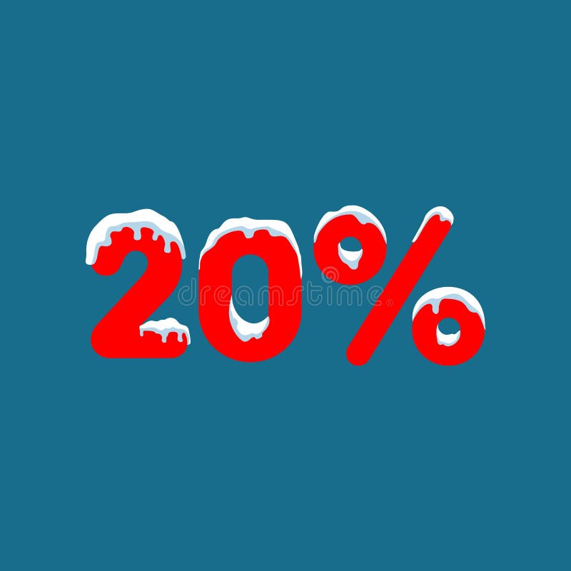 20 weg Een korting van tien percenten Aantallen in de sneeuw De winterverkoop, Kerstmisverkoop, vakantieverkoop Vlakke vectorillu stock illustratie 20 weg Een korting van tien percenten Aantallen in de sneeuw De winterverkoop, Kerstmisverkoop, vakantieverkoop Vlakke vectorillu stock illustratie