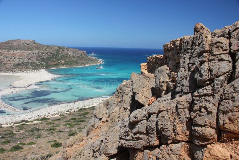 Weg zur schönen Bucht von Balos in Kreta lizenzfreie stockfotos Weg zur schönen Bucht von Balos in Kreta lizenzfreie stockfotos