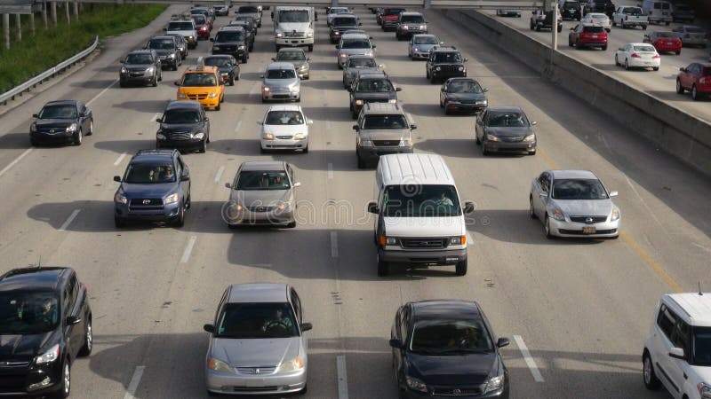 A US Highway Traffic Jam. A US Highway Traffic Jam