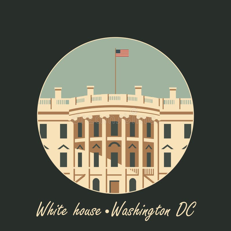 Szene Illustra Des Washington DC- Weißen Hauses Weihnachts ...
