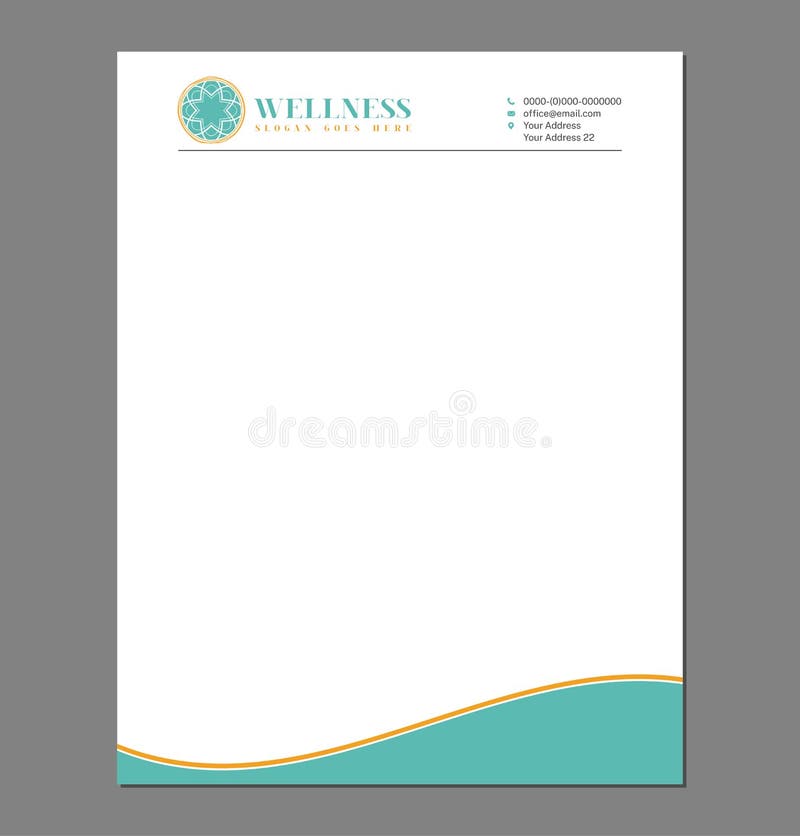 Feminine Letterhead Template for Print with Logo Vector. Feminine Letterhead Template for Print with Logo Vector