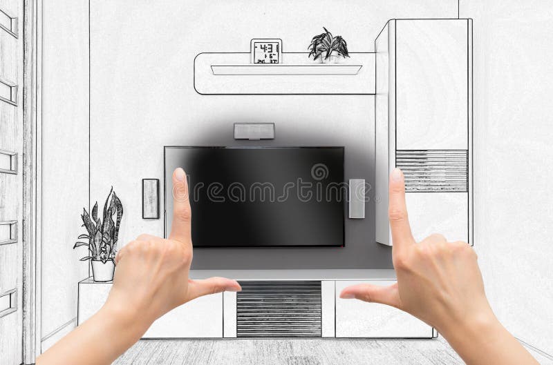 Weibliche Hände, die kundenspezifisches Raumdesign gestalten lizenzfreies stockbild Weibliche Hände, die kundenspezifisches Raumdesign gestalten lizenzfreies stockbild