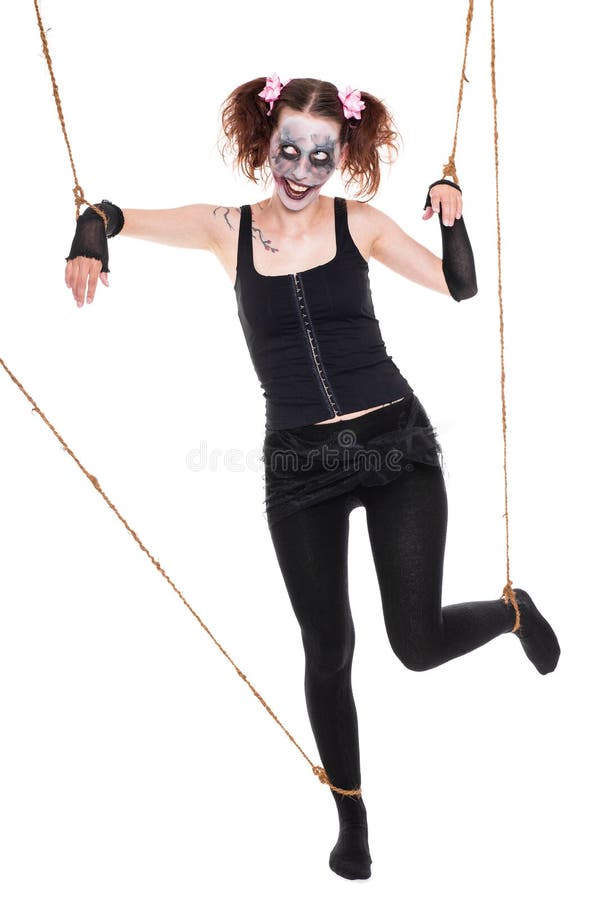 Weibliche menschliche Marionette schaut gruselig lizenzfreie stockbilder Weibliche menschliche Marionette schaut gruselig lizenzfreie stockbilder