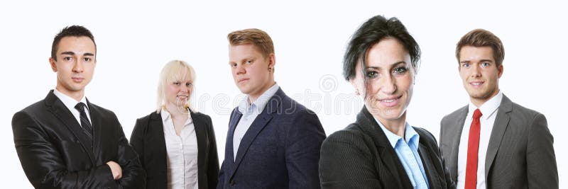 Weiblicher Manager mit jungem Geschäftsteam lizenzfreies stockfoto Weiblicher Manager mit jungem Geschäftsteam lizenzfreies stockfoto