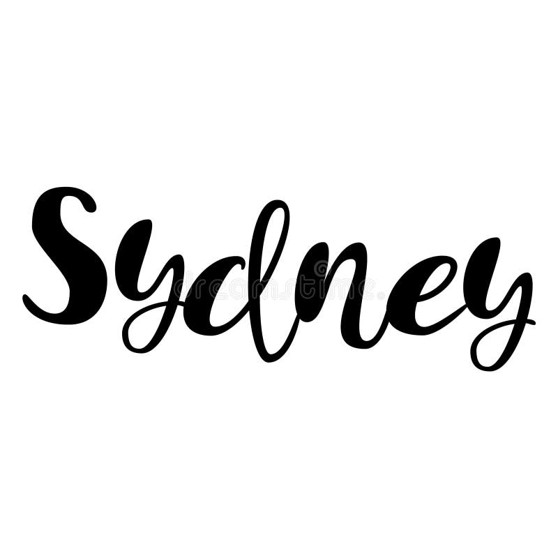 Weiblicher Name - Sydney Briefgestaltung Handgeschriebene Typografie vektor abbildung Weiblicher Name - Sydney Briefgestaltung Handgeschriebene Typografie vektor abbildung
