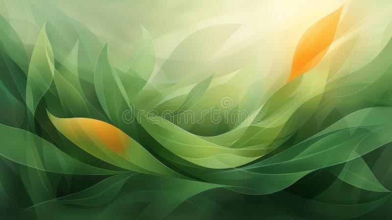 Weiche grüne abstrakte Waves mit Hinten von Orange. Weiche grüne abstrakte Waves mit Hinten der Orange Generative ai