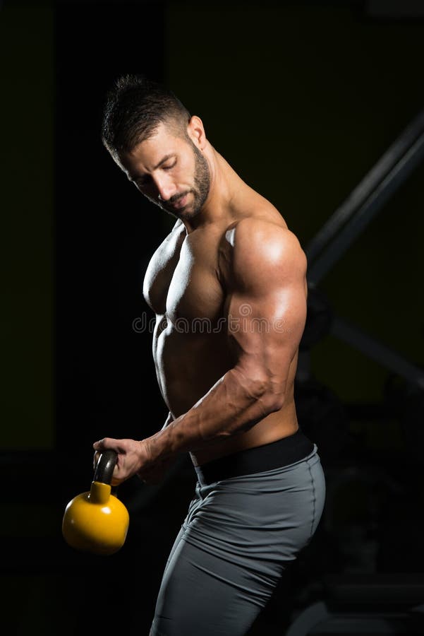 Weight Exercise With Kettle-bell. Light, exercises.