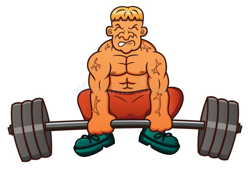 Weight Lifter Lifting Heavy Barbell Cartoon Stock Vector - Illustration of  bodybuilder, health: 84411358