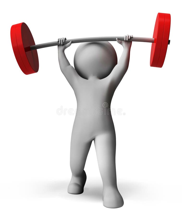 Weight Lifting Means Workout Equipment and Exercise 3d Rendering Stock Illustration