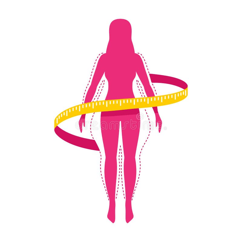 Weight loss logo - female with measuring tape