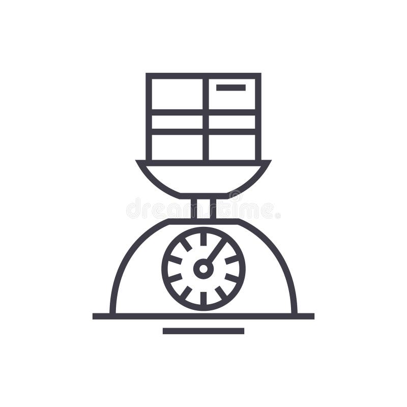 Weight Scale Linear Icon, Sign, Symbol, Vector on Isolated Background