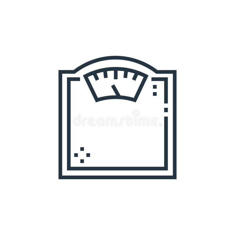 Weight Scale Vector Icon Isolated on White Background. Outline, Thin ...