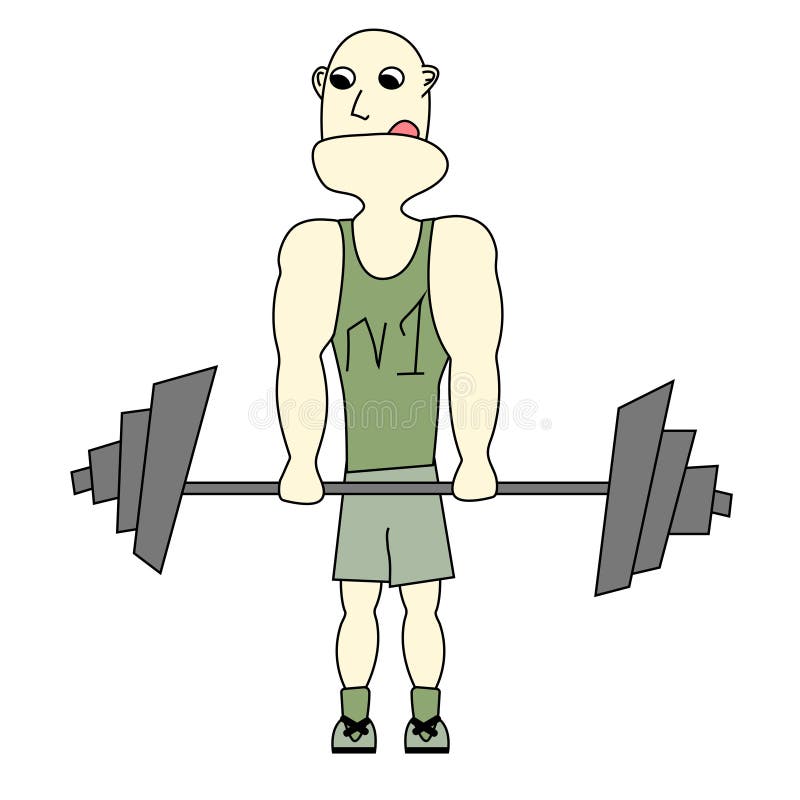 Cartoon Weightlifter Vector Illustration Stock Vector - Illustration of