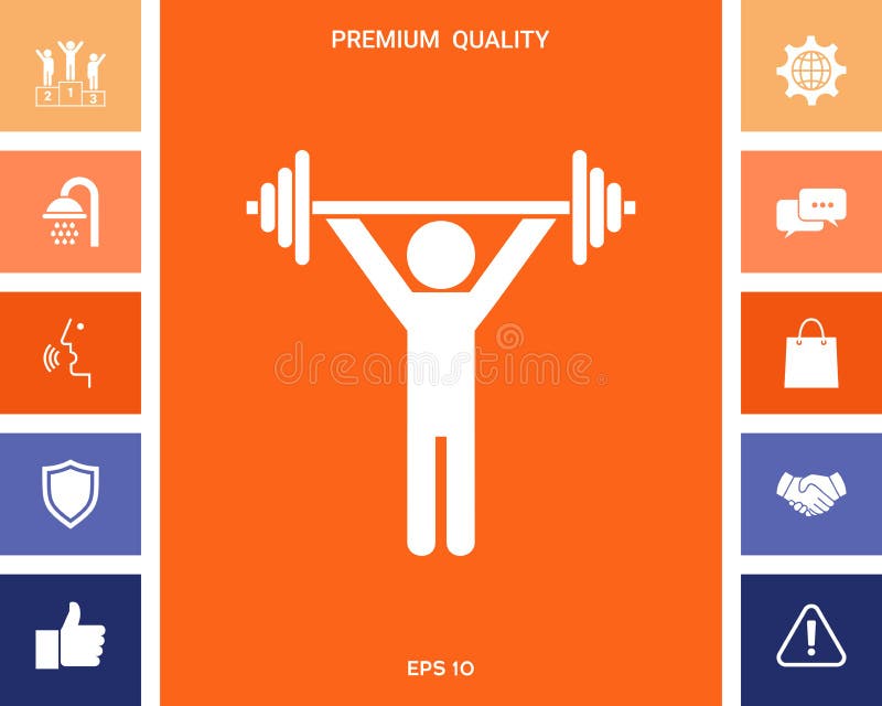 Weightlifting, dumbbell stażowa ikona royalty ilustracja Weightlifting, dumbbell stażowa ikona royalty ilustracja
