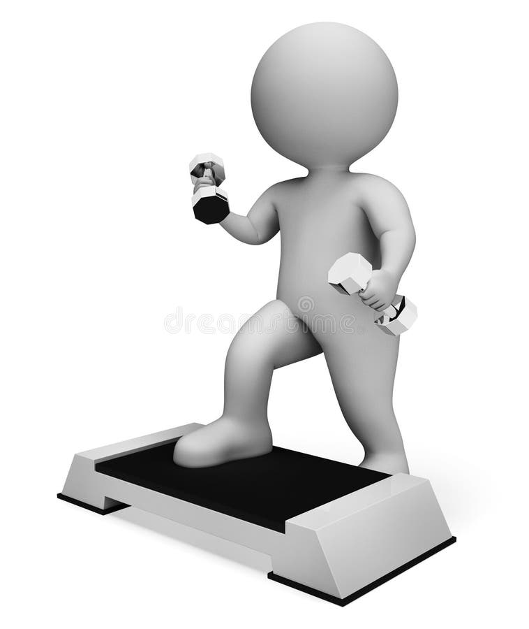 gym-barbell-indicates-getting-fit-and-bodybuilder-3d-rendering-stock