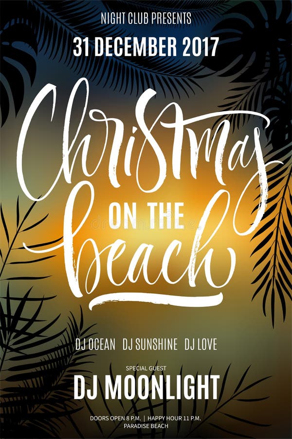 Weihnachten auf dem Strandplakat stock abbildung