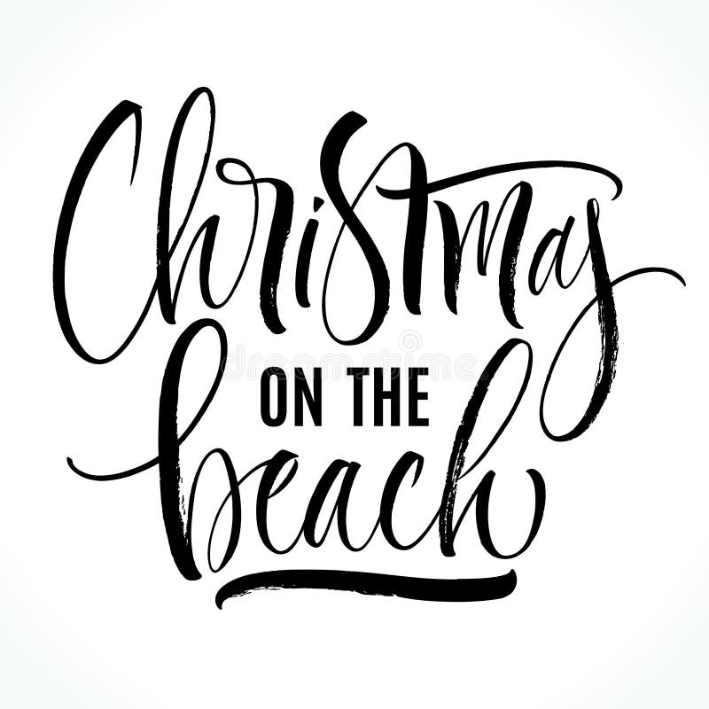 Weihnachten auf der Strandbeschriftung lizenzfreie abbildung