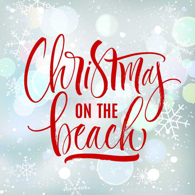 Weihnachten auf der Strandbeschriftung vektor abbildung