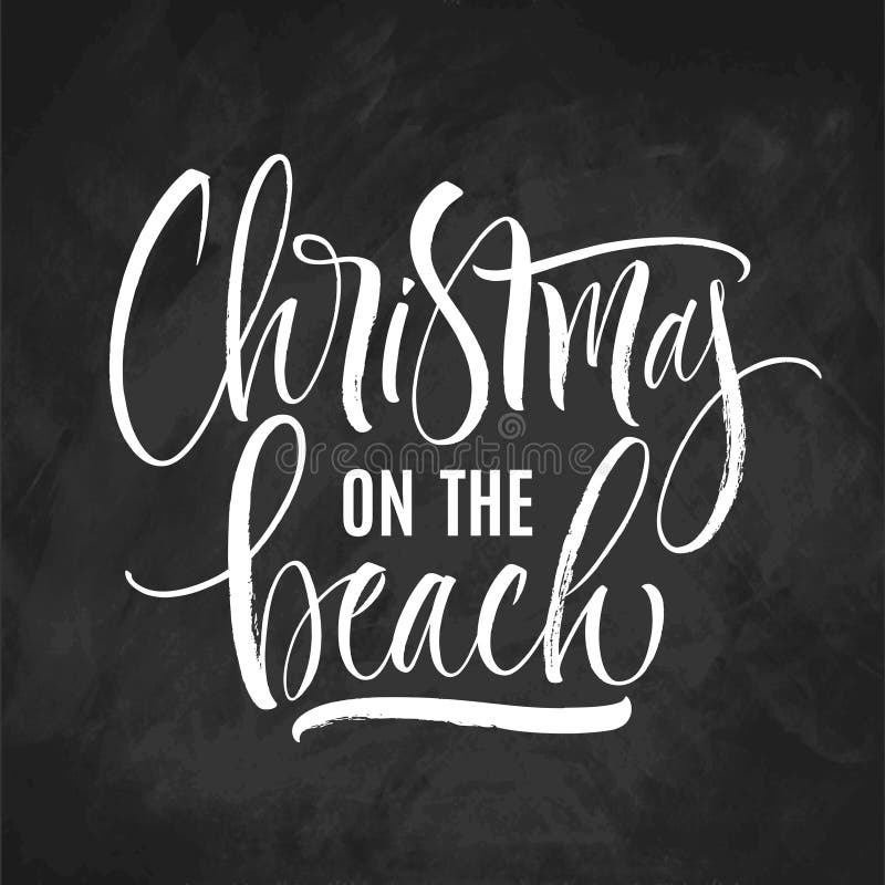 Weihnachten auf der Strandbeschriftung stock abbildung