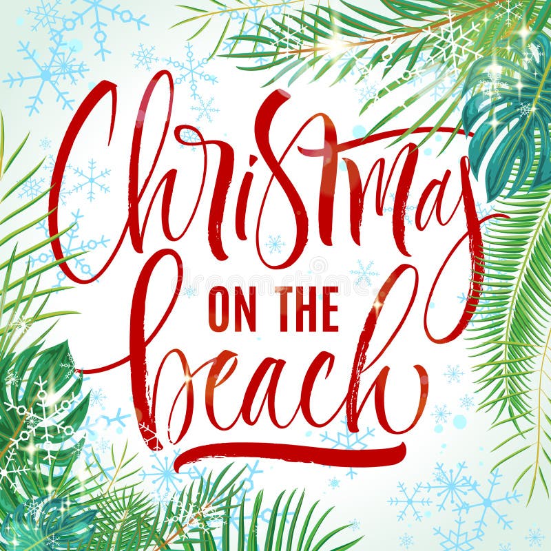 Weihnachtsdekoration am Strand vektor abbildung