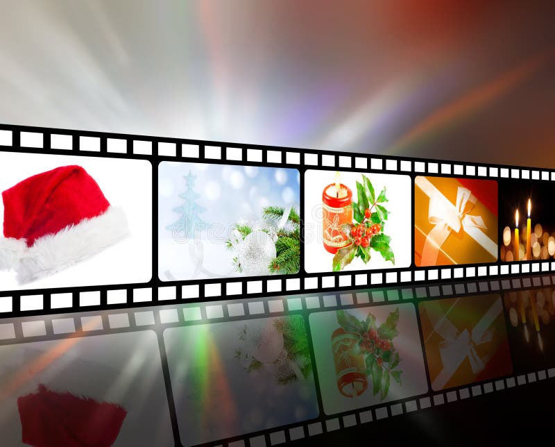 Weihnachten im Streifenfilmkonzept stock abbildung Weihnachten im Streifenfilmkonzept stock abbildung