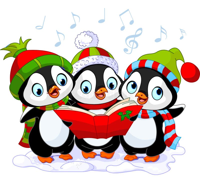 Weihnachtencarolerspinguine stock abbildung Weihnachtencarolerspinguine stock abbildung