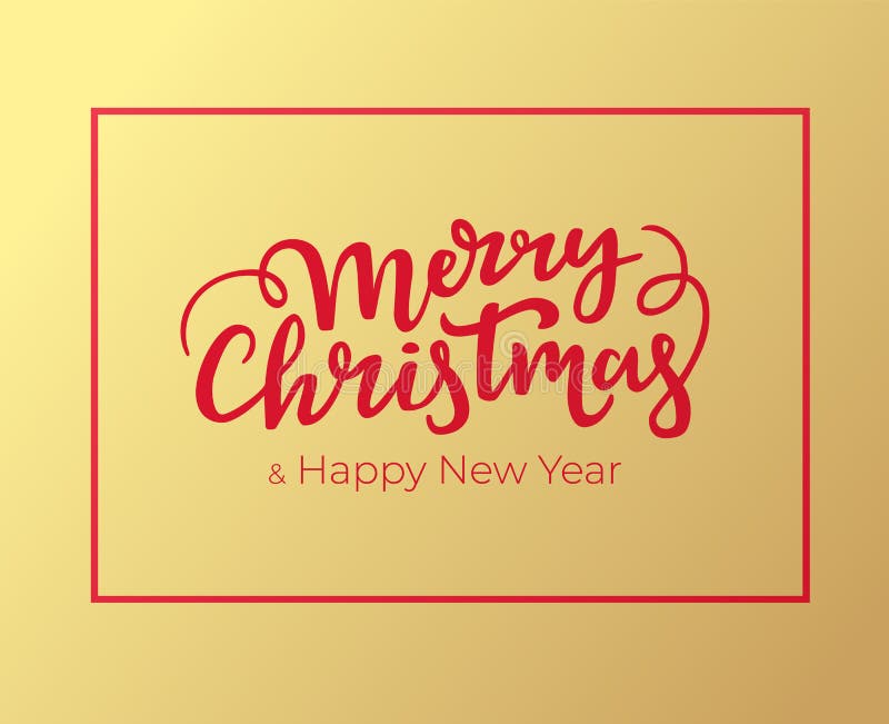 Weihnachts- und des neuen Jahresgrußkartenentwurf mit roter Rahmen- und Handbeschriftung Typografische festliche Postkarte für Wi stock abbildung Weihnachts- und des neuen Jahresgrußkartenentwurf mit roter Rahmen- und Handbeschriftung Typografische festliche Postkarte für Wi stock abbildung