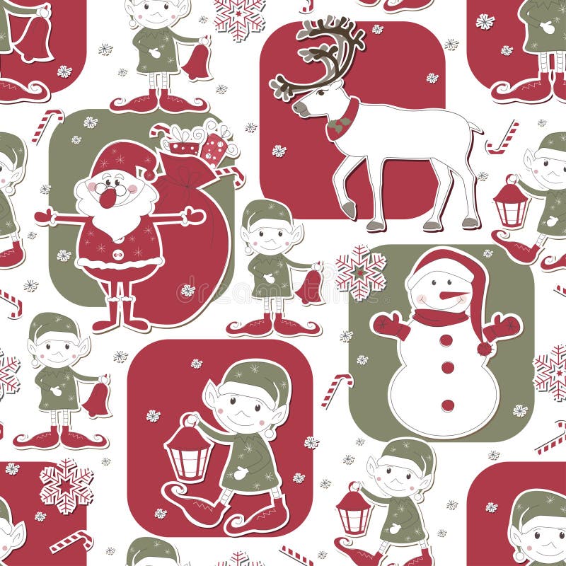 Weihnachts- und des neuen Jahresnahtloses Muster lizenzfreie abbildung Weihnachts- und des neuen Jahresnahtloses Muster lizenzfreie abbildung