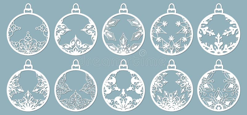 Weihnachtsballe Mit Einem Schneeflocken Aus Papier Vorlagen Fur Laser Oder Plotterschneiden Oder Drucken Laserschneiden Vektor Abbildung Illustration Von Laserschneiden Weihnachtsballe