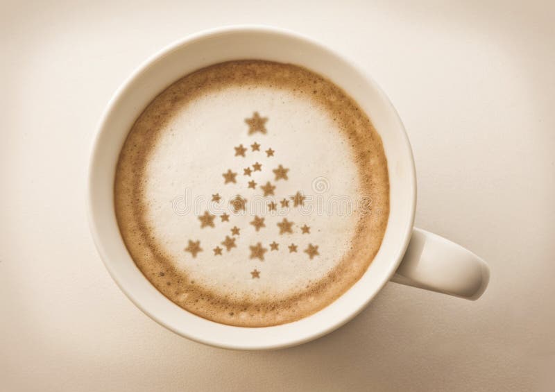 Weihnachtsbaum Kaffee latte Kunst stockbilder Weihnachtsbaum Kaffee latte Kunst stockbilder