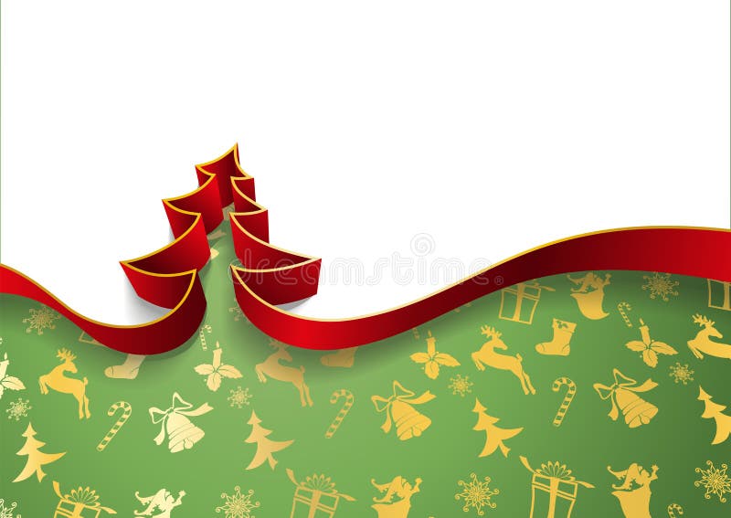 Weihnachtsbaum von den Bändern, die auf weißem Hintergrund lokalisiert werden und dekorativer festlicher Hintergrund vector Illus stock abbildung