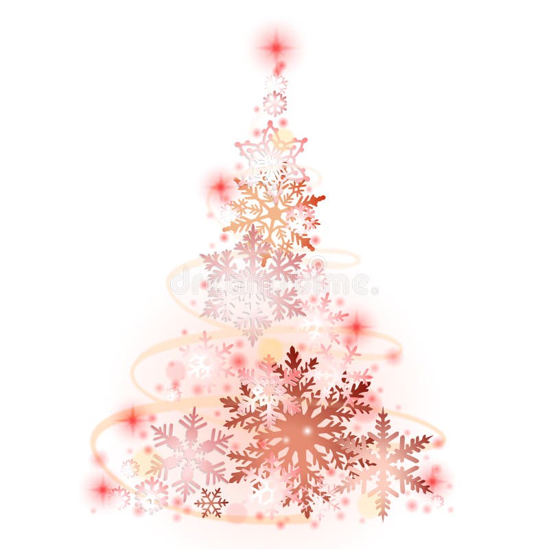 Weihnachtsbaum von den Schneeflocken stock abbildung Weihnachtsbaum von den Schneeflocken stock abbildung