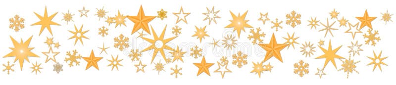 Weihnachtsdekoration in Orange auf Bannern verschiedene Schneeflocken und Eissterne auf weißem Hintergrund vektor abbildung