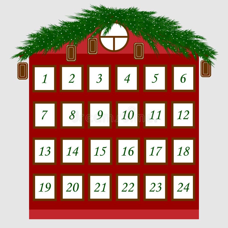 Weihnachtseinführungs-Kalendervektor vektor abbildung Weihnachtseinführungs-Kalendervektor vektor abbildung
