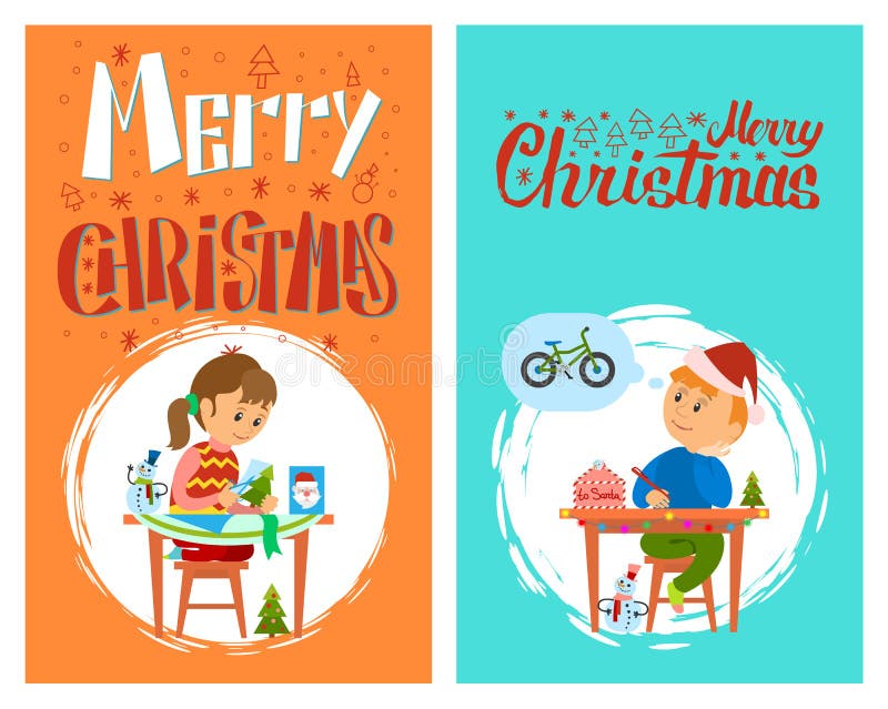 Weihnachtsfeiertags-Vorbereitung, Buchstabe zu Sankt vektor abbildung Weihnachtsfeiertags-Vorbereitung, Buchstabe zu Sankt vektor abbildung
