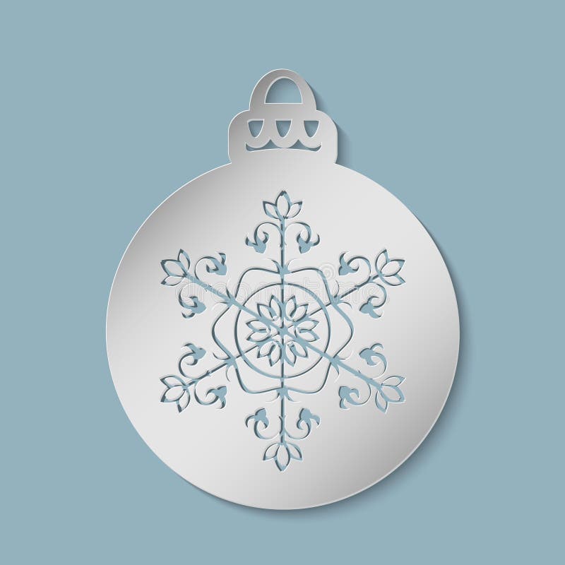 Weihnachtsfestlicher Ball herausgeschnitten vom Papier lizenzfreie abbildung Weihnachtsfestlicher Ball herausgeschnitten vom Papier lizenzfreie abbildung