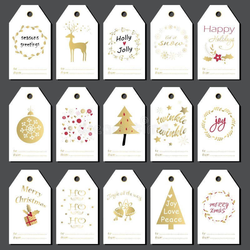 Christmas gift tags, stickers and labels. Hand drawn design for winter holidays. Christmas gift tags, stickers and labels. Hand drawn design for winter holidays.