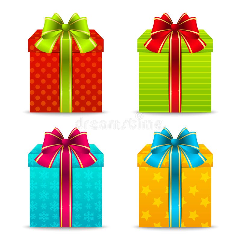 Set of color Christmas gift boxes. Set of color Christmas gift boxes