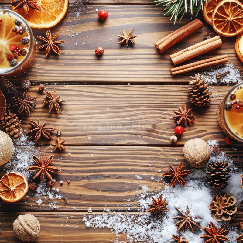 Weihnachtsgeschmack mit rustikalem Holzbrett vektor abbildung
